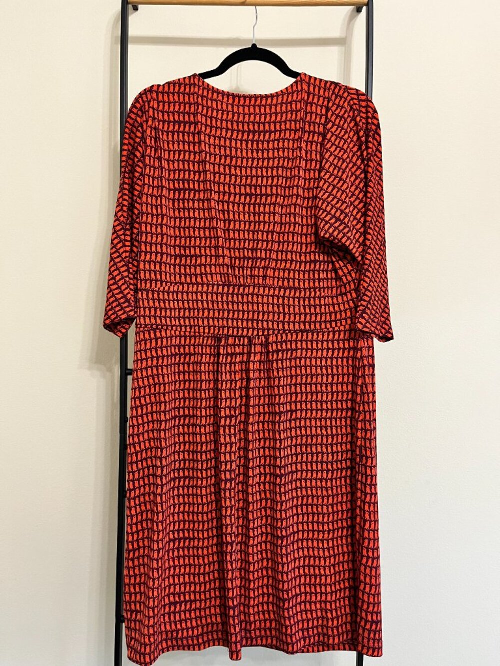 Coldwater Creek Understated Bird Print Cowl Neck Coquette Midi Dress 16 - Picture 4 of 9